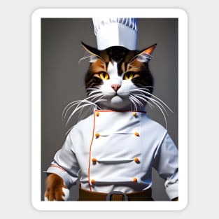 Chef Cat - Modern Digital Art Sticker